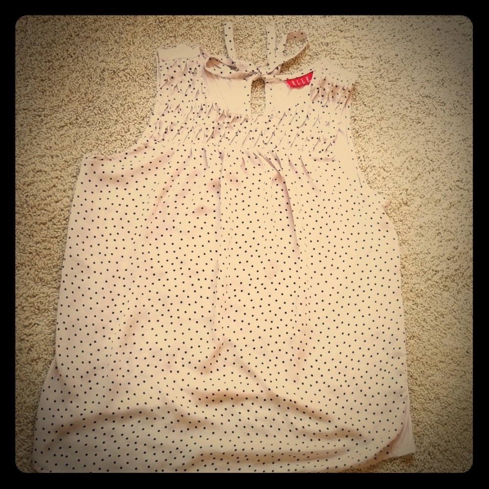 ELLE Sleeveless Polka Dot Shirt